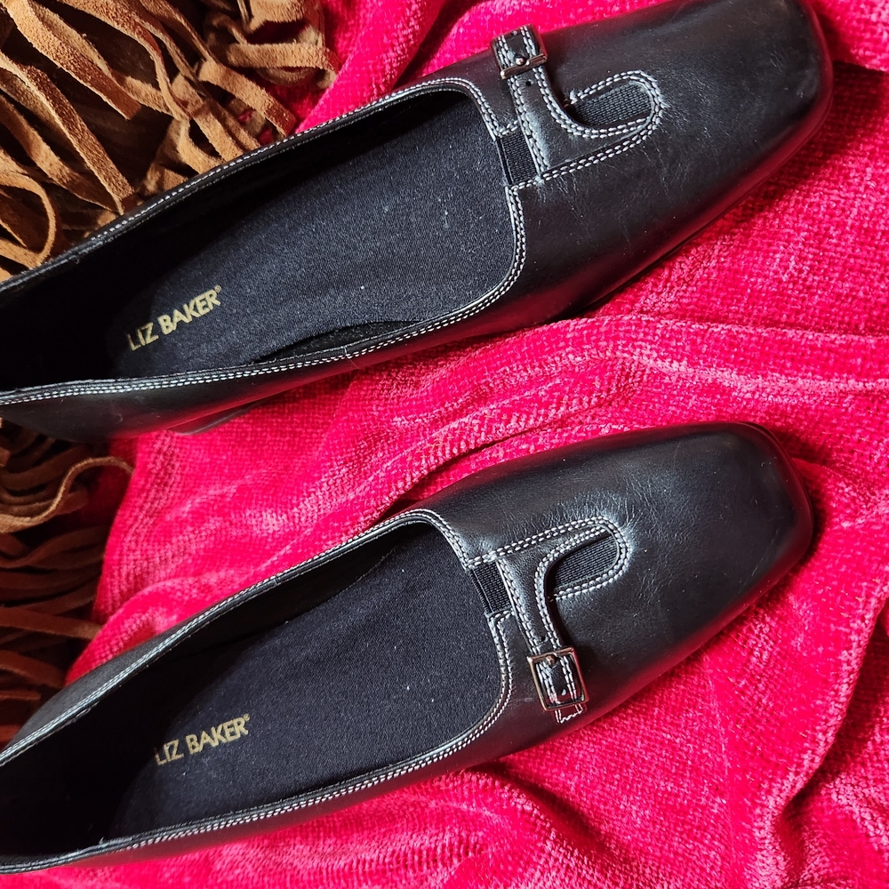 Liz Baker Classic Black 1.5" Leather Heels